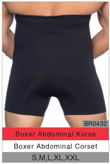 BR0432 - BOXER ABDOMİNAL KORSE SİYAH
